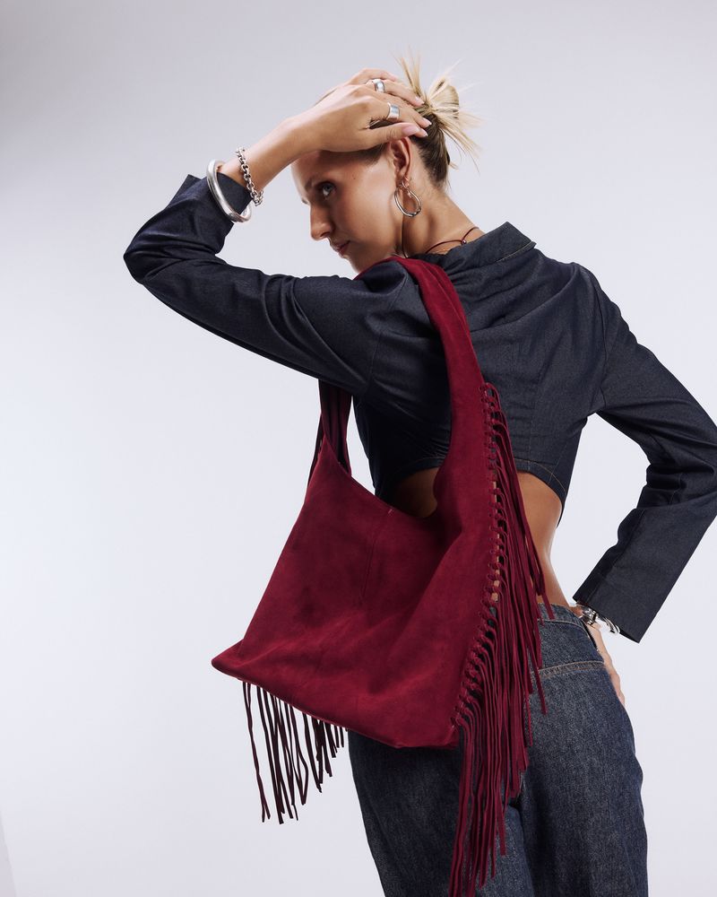 The Tassia in Burgandy Suede