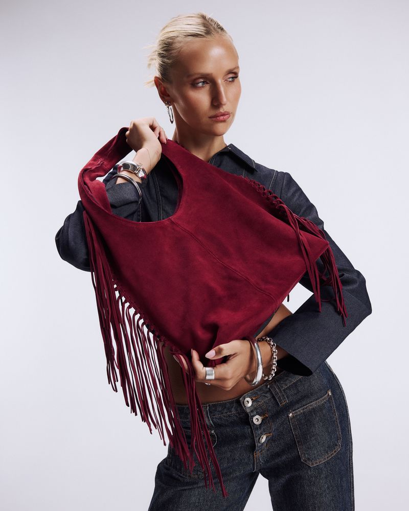 The Tassia in Burgandy Suede